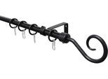 Gardinenstange GARDINIA "Set Metall" Gr. 1, schwarz, L:240cm, Aluminium, Gardinenstangen, Gardinenstange, 1-Lauf