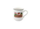 Becher VILLEROY & BOCH "Kaffeebecher Gärtner Design Naif 300 ml bunt", bunt, Porzellan, Trinkgefäße, Becher