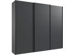 Kleiderschrank WIMEX "Mugano, Made in Germany, Lieferung bis in Deine Etage und Stellort", schwarz (grafit, griffe schwarz), B:270cm H:236cm T:65cm, Holzwerkstoff, Schränke, Kleiderschrank, 3 Schwebetüren, große Größen, mit oder ohne Spiegel, Metallgriffe