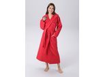 Unisex-Bademantel KANGAROOS "Cassidy, für Damen & Herren, Standardlänge & Überlänge" Gr. S, rot, L:130cm, Walkfrottee, Hausmäntel, Unisex-Bademantel, mit Taschen, Männer und Frauen, Baumwolle, Reise, Hotel, Sauna, S-3XL
