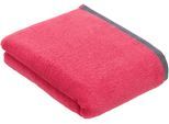 Badetuch BUGATTI "Prato", rosa (flamingo), B:67cm L:140cm, Walkfrottier, Obermaterial: 100% Baumwolle, Handtücher, Badetuch, Uni Farben, mit melierter Optik im Saum