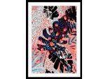 Bild QUEENCE "Liv", schwarz (farbe rahmen: schwarz, farbe bild(er): schwarz, grün), B:40cm H:50cm, Acrylglas, Holz, Papier, Bilder, Bild, HD Premium Poster-Druck inkl. Holzrahmen