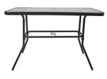 Gartentisch VCM "Glas Gartentisch Esstisch Balkontisch 110x55", weiß (klarglas), Tische, Gartentisch