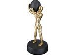 Dekofigur GILDE "Skulptur Strong", gold (goldfarben), B:16cm H:35,5cm T:16cm, Aluminium, Dekofiguren, Dekofigur