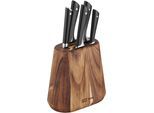 Messerblock TEFAL "K267S7 Jamie Oliver", braun (braun, schwarz, edelstahlfarben), B:12,1cm H:37cm L:25,2cm, Messerblöcke, Messerblock, hohe Leistung, unverwechselbares Design, widerstandsfähig/langlebig