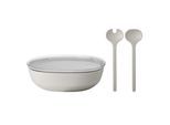 Schale MEPAL "Servierschale mit Deckel & Salatbesteck Silueta 4000 ml", weiß (nordic weiß), L:30,1cm, Schüsseln, Schale