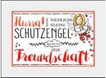 Bild QUEENCE "Schutzengel Freundschaft", rot (farbe rahmen: schwarz, farbe bild(er): rot), B:40cm H:30cm, Acrylglas, Holz, Papier, Bilder, Bild, HD Premium Poster-Druck inkl. Holzrahmen