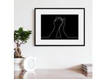 Bild QUEENCE "Power of Love", schwarz (farbe rahmen: schwarz, farbe bild(er): schwarz), B:70cm H:50cm, Acrylglas, Holz, Papier, Bilder, Bild, HD Premium Poster-Druck inkl. Holzrahmen