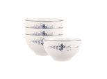 Schale VILLEROY & BOCH "Bols Vieux Luxembourg 750 ml 4er Set weiß-blau", bunt (weiß, blau), Schüsseln, Schale