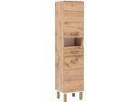 Hochschrank SCHILDMEYER "Wido", braun (eichelandhausfarben, weiß), B:40,4cm H:178,5cm T:35cm, FSC-zertifizierter Holzwerkstoff, Schränke, Hochschrank