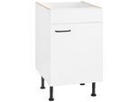Spülenschrank OPTIFIT "Elga", weiß (weiß, weiß), B:50cm H:87cm T:58,4cm, Holzwerkstoff, Schränke, Spülenschrank, mit Soft-Close-Funktion, höhenverstellbaren Füßen, Breite 50 cm