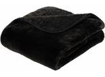 Wohndecke GÖZZE "Premium Cashmere Feeling", schwarz, B:180cm L:220cm, Polyester, Wohndecken, Wohndecke, mit premium Cashmere Feeling, Kuscheldecke