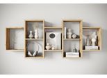 Wandboard HOME AFFAIRE "Wandregal Trio", braun (eiche votan), B:160,8cm H:65cm T:18cm, Holzwerkstoff, Regale, Wandboard, Stell- oder Hängeregal, 10 offene Fächer, flexibel montierbar