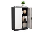 Aktenschrank VCM "Büroschrank Stahlschrank abschließbar Malivo 3fach", weiß (anthrazit, weiß), B:80cm T:40cm, Obermaterial: 100% Metall MT., Schränke, Aktenschrank