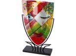 Tischvase CASABLANCA BY GILDE "Gesichtsvase oval Dreaming orange H. 49 cm", orange, B:30cm H:49cm T:10,5cm, Glas, Metall, Vasen, Tischvase