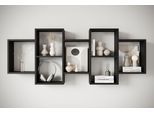 Wandboard HOME AFFAIRE "Wandregal Trio", schwarz (graphite schwarz matt), B:160,8cm H:65cm T:18cm, Holzwerkstoff, Regale, Wandboard, Stell- oder Hängeregal, 10 offene Fächer, flexibel montierbar