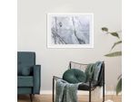 Bild QUEENCE "Adele", grau (farbe rahmen: weiß, farbe bild(er): grau), B:70cm H:50cm, Acrylglas, Holz, Papier, Bilder, Bild, HD Premium Poster-Druck inkl. Holzrahmen