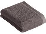Badetuch VOSSEN "High Line", grau (grau, braun), B:67cm L:140cm, Walkfrottee, Obermaterial: 100% Baumwolle, Handtücher, Badetuch