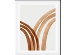 Bild QUEENCE "Lines", braun (farbe rahmen: schwarz, farbe bild(er): braun), B:40cm H:50cm, Acrylglas, Holz, Papier, Bilder, Bild, gerahmt