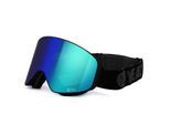 Snowboardbrille YEAZ "Magnet-Ski-Snowboardbrille grün verspiegelt/schwarz APEX", grün, Sportbrillen, Snowboardbrille