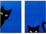 Bild mit Rahmen KARE DESIGN "Gerahmtes Bild Ciao Gatto (2/Set)", blau (farbe bild(er): blau), B:40cm H:60cm T:3cm, Bilder, Bild mit Rahmen