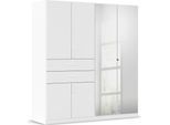 Drehtürenschrank RAUCH "Maika", weiß (alpinweiß), B:181cm H:197cm T:54cm, Holzwerkstoff, Schränke, Drehtürenschrank, mit Spiegel, 2 Schubladen, in verschiedenen Breiten, Höhen und Farben