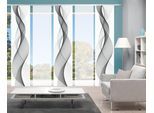 Schiebegardine HOME WOHNIDEEN "OPALIA 5ER SET" Gr. 1, grau, B:60cm H:245cm, Microfaser, Polyester, Gardinen, Schiebegardine, HxB: 245x60
