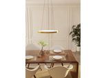EGLO Hängeleuchte "VALLEROSA Pendellampe, Alu, Stahl und Kunststoff, Esstischlampe, Lampe", gold (messing, gebürstet weiß), 1, Ø 58cm H: 110cm, 1 Stk., Leuchten, Hängeleuchte, H110 x Ø58 cm, messing-gebürstet, 25,2W inkl., Hängeleuchte