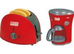 Kinder-Haushaltsset HAPPY PEOPLE "Toaster und Kaffeemaschine", rot (rot, grau), Spielzeug-Haushaltsgeräte, Kinder, Kunststoff, Kinder-Haushaltsset, mit Licht- und Soundeffekt