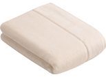 Badetuch VOSSEN "Pure", weiß (ivory), B:67cm L:140cm, Frottier, Obermaterial: 100% Baumwolle, Handtücher, Badetuch, Baumwolle & VEGAN, mit eleganter Veloursbordüre