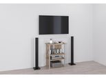 Media-Regal FMD "Variant", braun (eiche nb), B:65cm H:85cm T:40cm, Holzwerkstoff, Regale, Media-Regal, Regal auf Rollen, Multimedia, TV, Hifi, 3 Böden, 65 cm breit