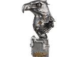 Tierfigur CASABLANCA BY GILDE "Skulptur Steampunk Eagle", silber (silberfarben), B:13cm H:27cm T:19cm, Kunstharz, Dekofiguren, Tierfigur, mit kupferfarbenen Elementen