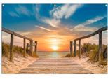 Poster REINDERS "Sonnenuntergang am Strand", beige (farbe bild(er): beige), B:120cm H:80cm T:0,1cm, Leinwand, Bilder, Poster