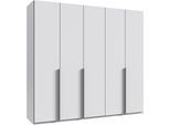 Kleiderschrank WIMEX "Mugano,in 5 Breiten,2 Höhen,2 Tiefen, viele Farben, Made in Germany", weiß, griffe alufarben, B:225cm H:208cm T:58cm, Holzwerkstoff, Schränke, Kleiderschrank, mit langen Griffen aus Metall, mit oder ohne Spiegel
