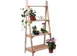 Blumenständer DOBAR "Blummentreppe", beige (natur), B:78cm H:146cm T:39cm, Holzwerkstoff, Pflanzgefäße, Blumenständer, BxTxH: 75x39x146 cm