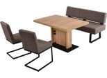 Polsterbank K+W KOMFORT & WOHNEN "Spider II", braun (coffee 78, schwarz), B:160cm H:88cm T:67cm, Sitzbänke, Polsterbank, Sitzsteppung, bequem durch Sandwichbauweise, Metallkufe in schwarz