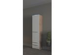 Kleiderschrank PRIESS "Schrank Garderobe Wäscheschrank Barcelona in 5 Breiten", weiß (struktureichefarben hell, weiß), B:48cm H:193cm T:36cm, Holzwerkstoff, Schränke, Kleiderschrank, viel Stauraum, geräumige Schubkästen, mit Spiegel, MADE IN GERMANY