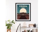 Bild QUEENCE "Vienna", braun (farbe rahmen: schwarz, farbe bild(er): braun), B:50cm H:70cm, Acrylglas, Holz, Papier, Bilder, Bild, gerahmt