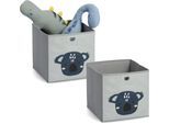 Organizer ZELLER PRESENT "Koala", grau, B:28cm H:28cm T:28cm, Vlies, Aufbewahrungsboxen, Organizer, Aufbewahrungsbox, flach zusammenfaltbar, Vlies