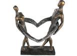 Dekofigur CASABLANCA BY GILDE "Skulptur Connected", braun (bronzefarben), B:26cm H:31cm T:13cm, Polyresin, Dekofiguren, Dekofigur, Dekoobjekt, Höhe 31 cm, mit Spruchanhänger, Wohnzimmer