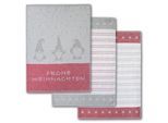 Geschirrtuch DYCKHOFF "Wichtel, mit Schriftzug Frohe Weihnachten, Streifen und Sternen", rot (rot, grau, weiß), B:50cm L:70cm, 100% Baumwolle, Geschirrtücher, Geschirrtuch, mit 3 verschiedenen Motiven, Maße je Tuch ca. 50x70 cm, 100% Baumwolle