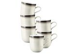 Becher SELTMANN WEIDEN "Kaffeebecher Terra 400 ml 6er Set", bunt (corso), 6 tlg., Porzellan, Trinkgefäße, Becher