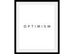 Bild QUEENCE "Optimism", schwarz (farbe rahmen: schwarz, farbe bild(er): schwarz), B:40cm H:50cm T:3cm, Acrylglas, Holz, Papier, Bilder, Bild, HD Premium Poster-Druck inkl. Holzrahmen
