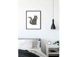 Bild KOMAR "Cute Animal Cat", bunt (farbe bild(er): bunt), B:50cm H:70cm, Holz, Papier, Bilder, Bild, Wandbild zur Dekoration - ohne Rahmen