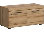 Sitzbank HOME AFFAIRE "SIENA, Breite 90 cm, 2 Türen, 2 Einlegeböden, 4 Fächer", braun (eiche), B:90cm H:44cm T:40cm, FSC-zertifizierter Holzwerkstoff, Sitzbänke, Sitzbank, Garderobenbank, Dielenbank, Bank, Flurbank, Kommode