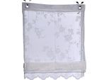 Raffrollo KUTTI "Florence" Gr. 4, beige (creme), B:100cm H:130cm, Wirkware, Obermaterial: 100% Polyester, Raffrollos, Raffrollo, transparent, creme, Spitze, Stickerei, Volant, mit Fensterhaken