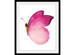 Bild QUEENCE "Judy", rosa (farbe rahmen: schwarz, farbe bild(er): rosa), B:50cm H:70cm, Acrylglas, Holz, Papier, Bilder, Bild, HD Premium Poster-Druck inkl. Holzrahmen