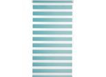 Doppelrollo K-HOME "Ancona" Gr. 9, blau (türkis), B:120cm H:150cm, Polyester, Rollos, Doppelrollo, im Fixmaß
