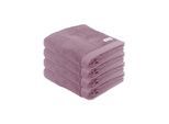 Handtuch TOM TAILOR "Handtuch Color Bath Towel 4er Pack" Gr. M, lila (mauve), B:50cm, Obermaterial: 100% Baumwolle CO., Handtücher, Handtuch