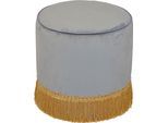 Hocker HOME AFFAIRE, grau, B:45cm H:46cm T:45cm, Samtbezug 100% Polyester, Hocker, Hocker